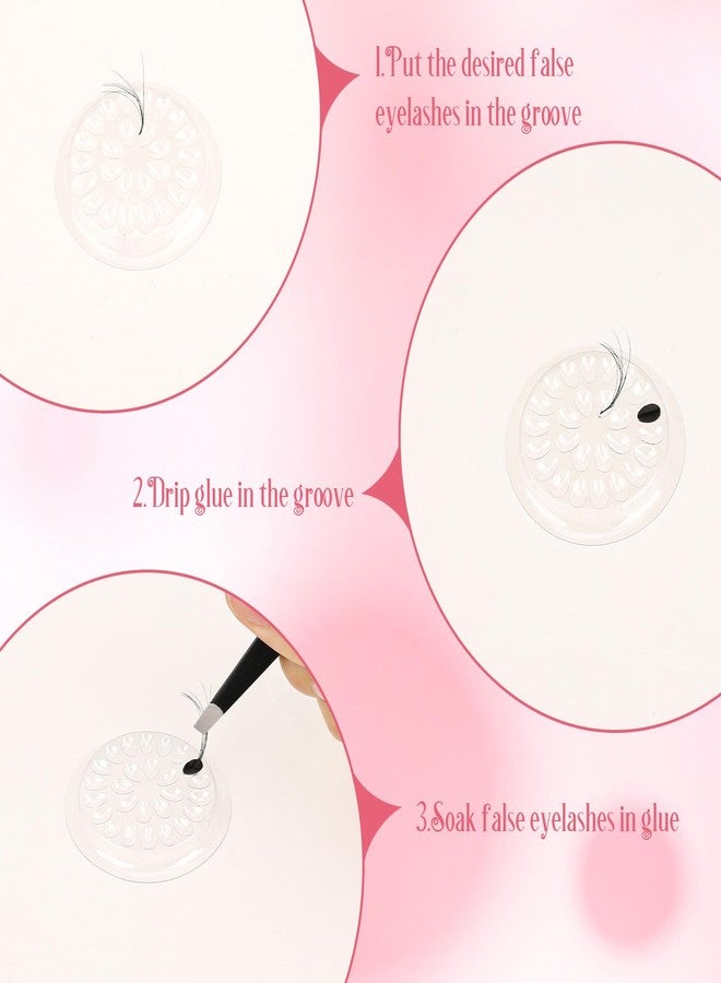 Zelphvt False Lash Glue Holder, 100Pcs False Eyelashes Glue Holders Plastic Eyelash Pads Disposable Eyelash Tray Plastic Glues Pallet Pad Lash Trays for Lashs Extensions (Transparent) - Image 5